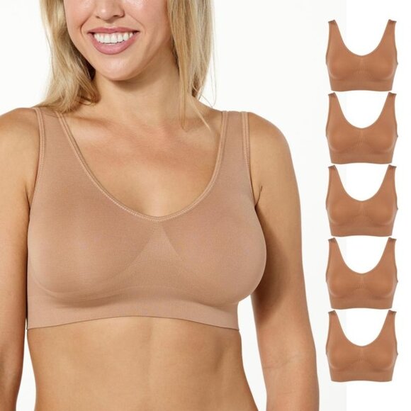 Rhonda Shear 5 Pack Original Ahh Bra Size Small Seamless Stretch Sienna 626.17 - Picture 1 of 5